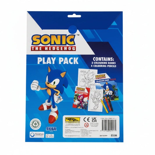 Sonic The Hedgehog Play Pack 2 Colouring Books & 4 Colouring Pencils