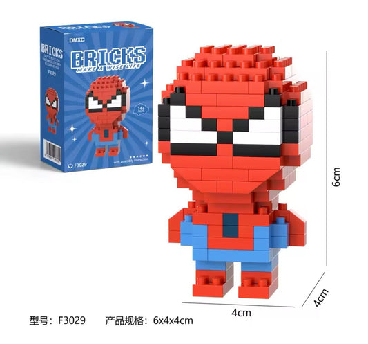 Bricks (Set of 2) Spider-Man & Batman Figure Build Set New (LEGO Compatible)