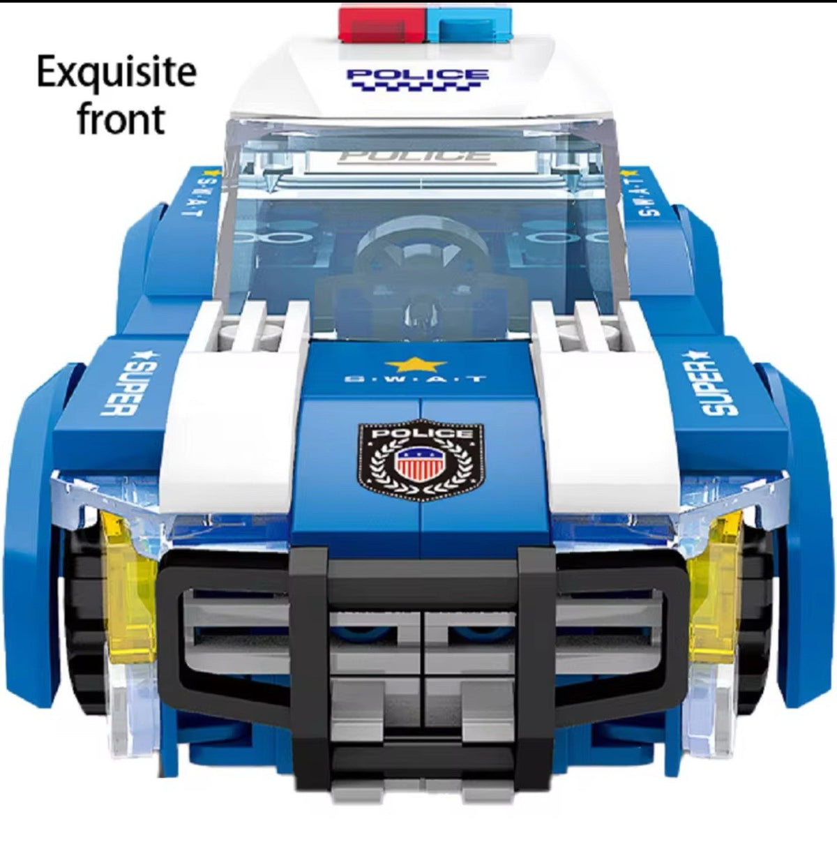 DIY Building Block Police Car Toy Set – 97 Pieces, LEGO-Compatible, Ages 6+