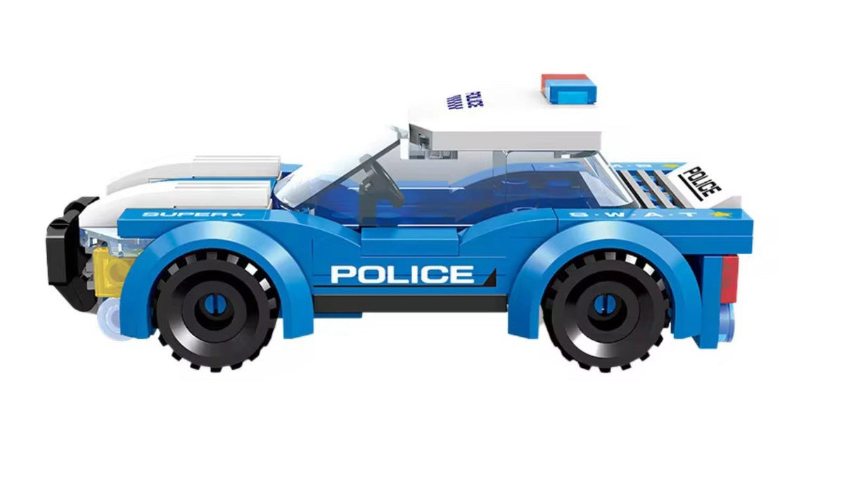 DIY Building Block Police Car Toy Set – 97 Pieces, LEGO-Compatible, Ages 6+