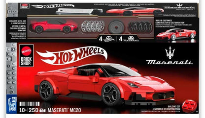 Hot Wheels Maserati MC20 Building Set – 250 Pieces, Ages 10+