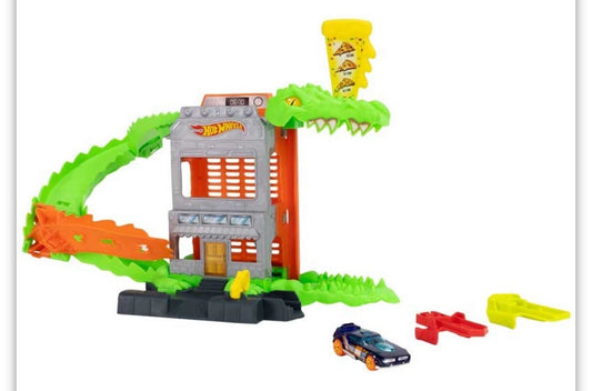 Hot Wheels City Croc Pizza Attack Playset – Includes 1:64 Car, Ages 3+