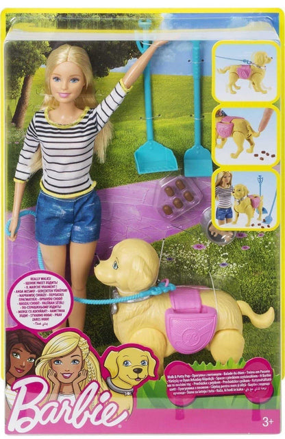 Barbie Walk & Potty Pup Doll – Interactive Dog Walking Set