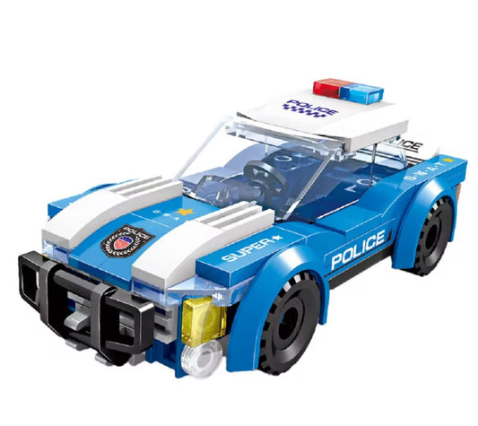 DIY Building Block Police Car Toy Set – 97 Pieces, LEGO-Compatible, Ages 6+