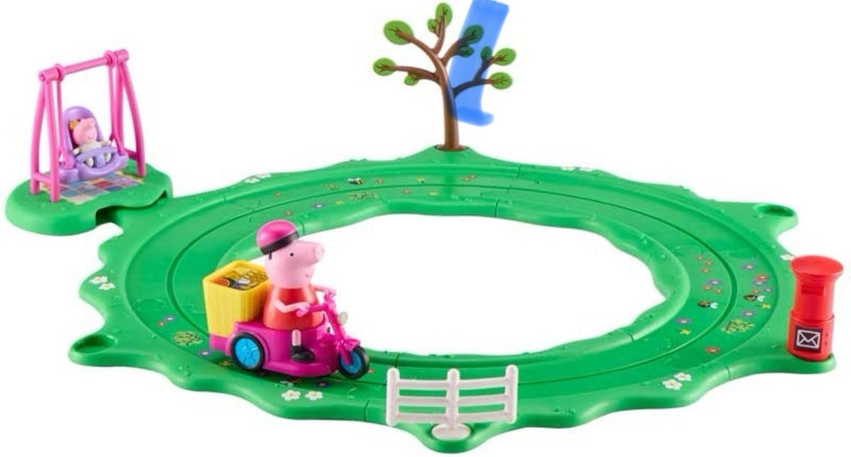 Peppa Pig Whizz-Around Fun In The Park Set – Motorised Bike, Track & Accessories