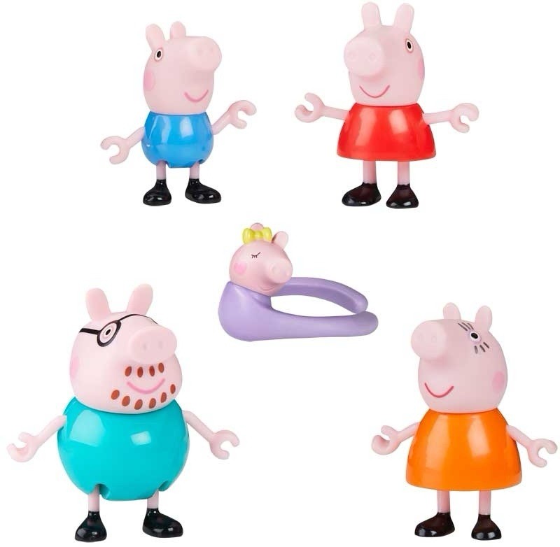 Peppa Pig Family of Five Figure Set – Daddy, Mummy, Peppa, George & Baby Evie