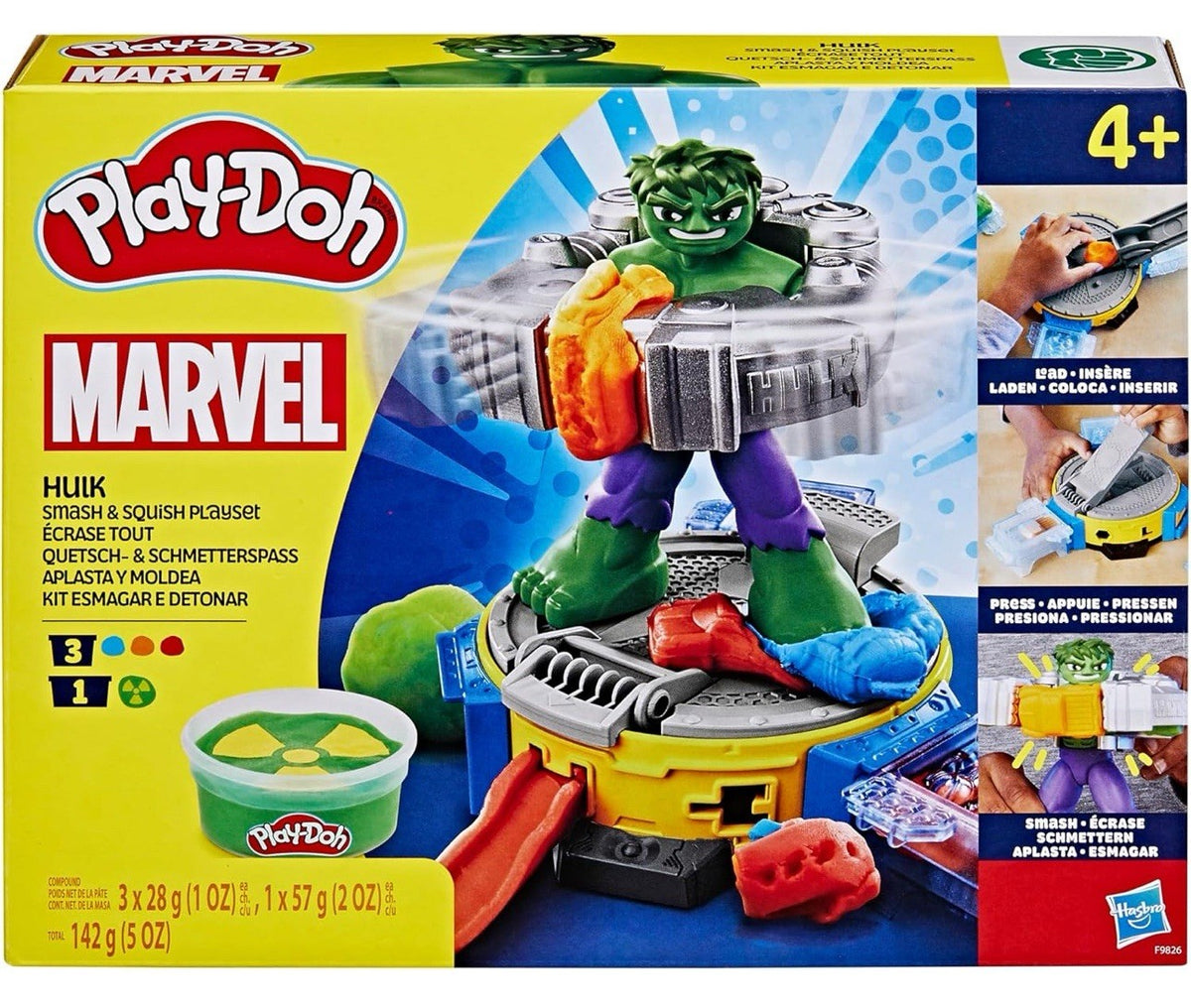Play-Doh Marvel Hulk Smash & Squish Playset, Non-Toxic Modelling Compound Toy