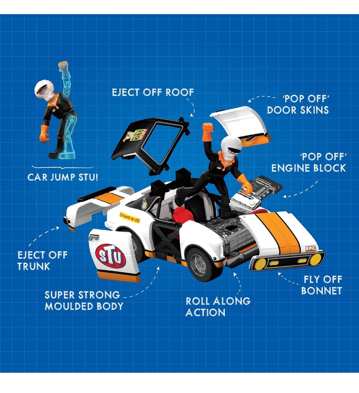 Stuntman Stu - Race Ace Stunt Car - New