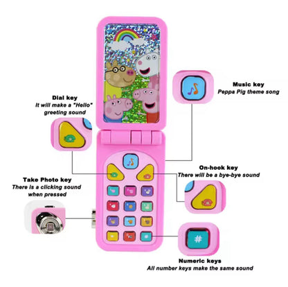 Peppa Pig Foldable Toy Phone with Lights & Music – Ages 3+
