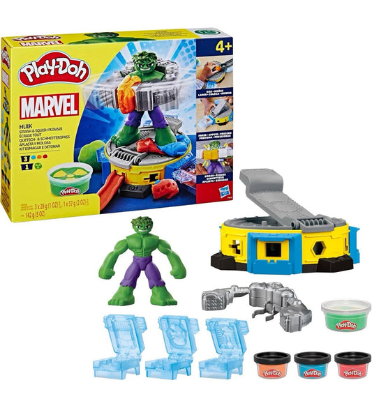 Play-Doh Marvel Hulk Smash & Squish Playset, Non-Toxic Modelling Compound Toy