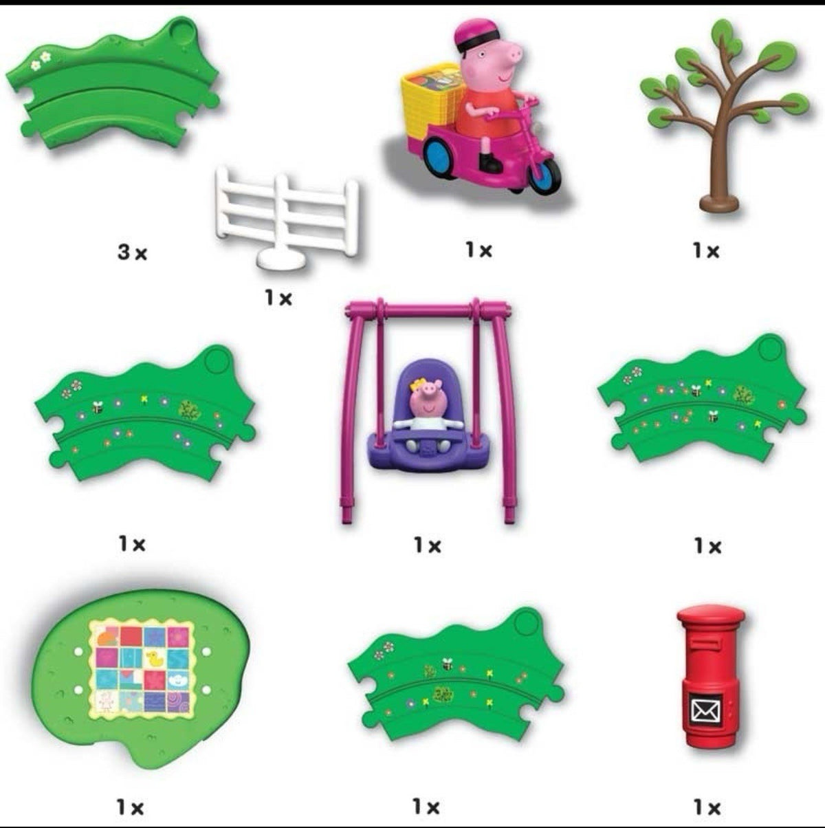 Peppa Pig Whizz-Around Fun In The Park Set – Motorised Bike, Track & Accessories