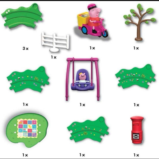 Peppa Pig Whizz-Around Fun In The Park Set – Motorised Bike, Track & Accessories