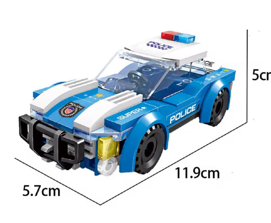 DIY Building Block Police Car Toy Set – 97 Pieces, LEGO-Compatible, Ages 6+