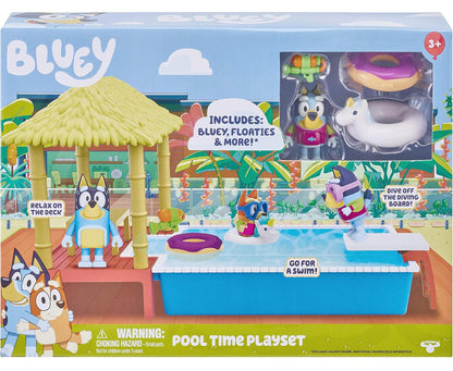 Bluey Pool Time Fun Playset | Exclusive Swimsuit Figurine & Accessories