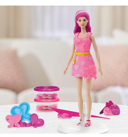 Play-Doh Barbie Hearts & Hair Fashion Set – Creative Play for Ages 4+