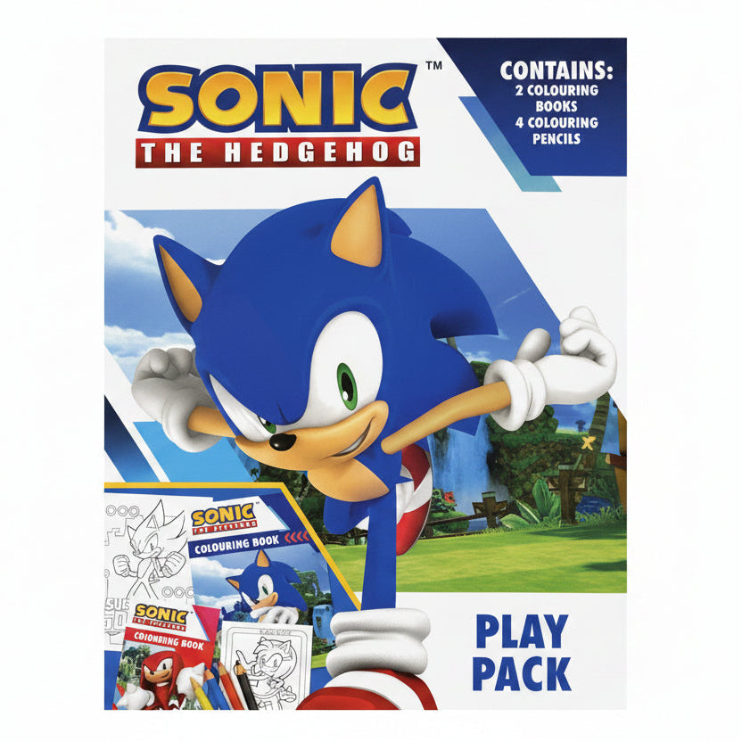 Sonic The Hedgehog Play Pack 2 Colouring Books & 4 Colouring Pencils