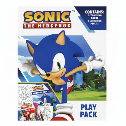 Sonic The Hedgehog Play Pack 2 Colouring Books & 4 Colouring Pencils